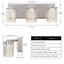 Luminaire de salle de bain en nickel brossé (3 lumières, 17 pouces), (3000K / 4000K / 6000K, intensité variable) Luminaire de salle de bain à DEL, applique murale moderne sur miroir avec abat-jour en verre transparent-285548349-282904082