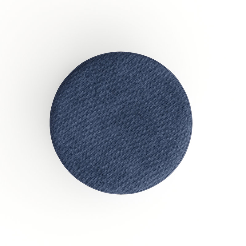 Repose-pieds rond 24 po Aylianna, 100 % polyester bleu