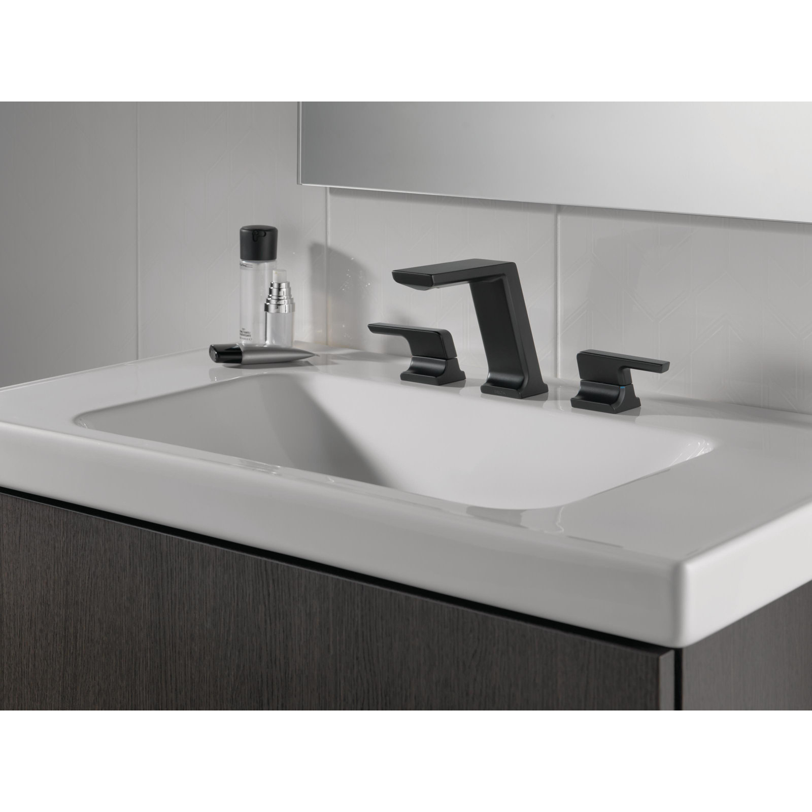 Pivotal Widespread Bathroom Faucet with Drain Assembly, Matte Black