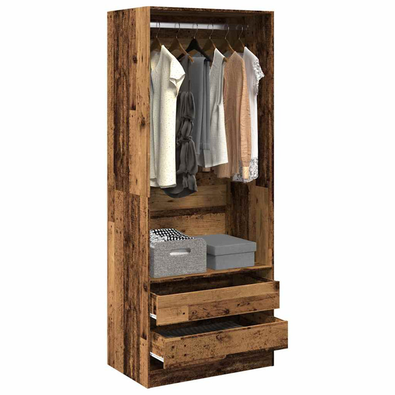 Symirah Manufactured Wood Wardrobe, Old Wood