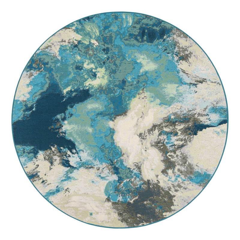 Keazia Indoor/Outdoor Area Rug, Round 6'1"