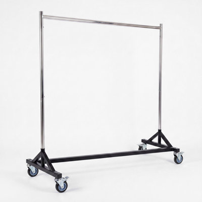 Portant à vêtements roulant en métal robuste, portant portatif à une seule barre avec roulettes verrouillables, présentoir à vêtements autoportant, disponible en plusieurs couleurs pour une utilisation domestique et commerciale