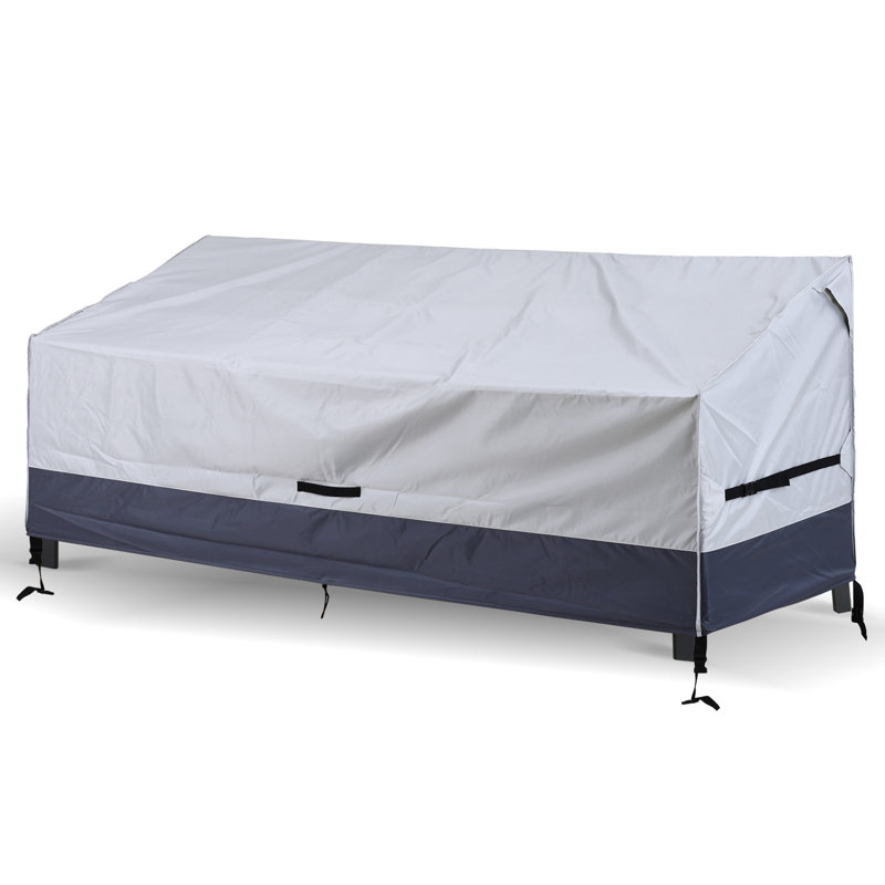 Housse de causeuse d'extérieur pour causeuse, housse de banc pour housses de canapé de patio imperméable 2 places (gris-gris foncé)