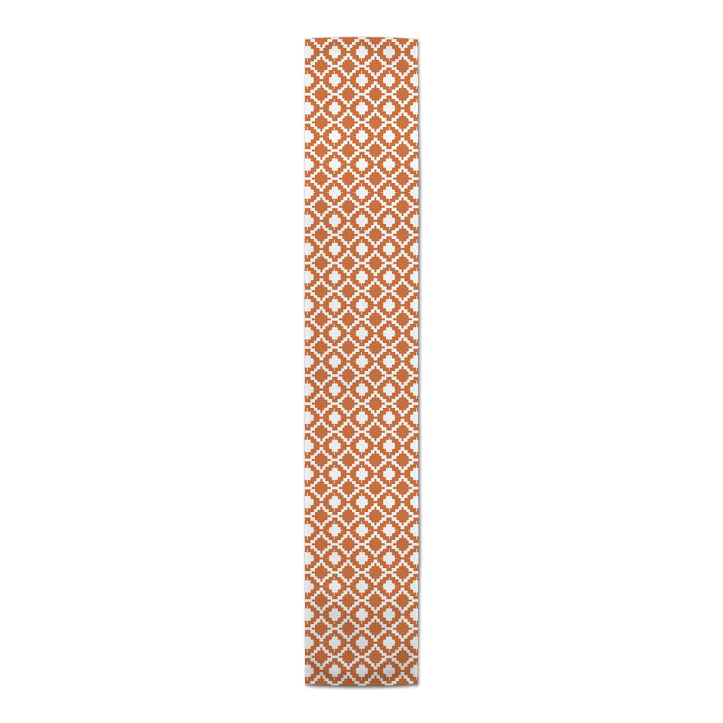 Chemin de table géométrique, 16" D x 72" L, Orange