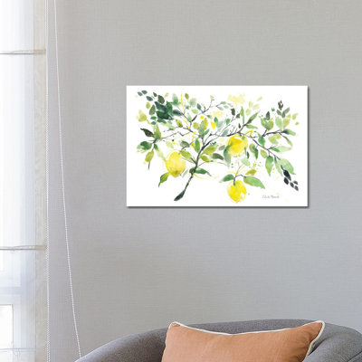Lemon Branch by Claudia Bianchi - Wrapped Canvas Painting