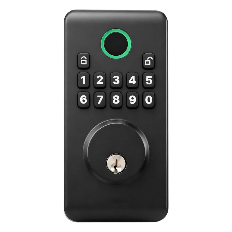 Serrure de porte sans clé, pêne dormant électronique avec codes d'utilisateur personnalisables, conception innovante à prise facile, serrure à clé, verrouillage automatique, mot de passe anti-fouillis, clavier rétroéclairé, pour la maison, noir mat