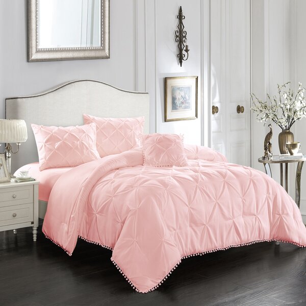 Pinch Pleated Comforter Set All Season Pintuck Fluffy Twin-XL (68'' x 90'') Size  Hot Pink Comforter 100% Cotton Quilted 500 GSM Fill Down Alternative 1  Comforter with 4 Matching Shams(5 PC) : : Home