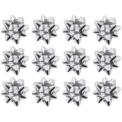 PMU Decorative Star Gift Bows Small 2in 12Pkg Pkg1