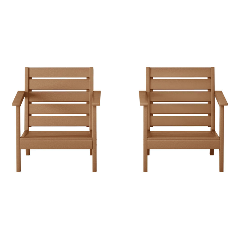 Chaise à assise profonde (ensemble de 2), Teck