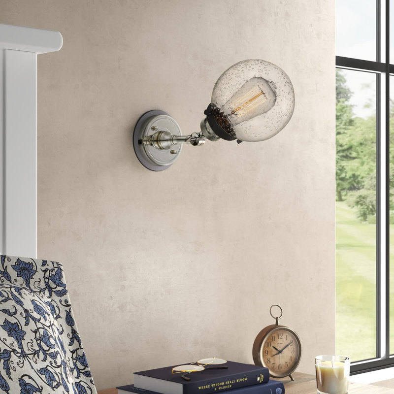 Chippewa Glass Semi Flush Mount, Clear, Polished Nickel 