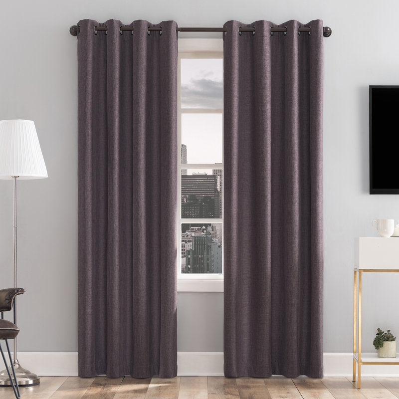 Panneau de rideau occultant isolant 100% Tyrell Tonal, l 50" x L 84", Figue