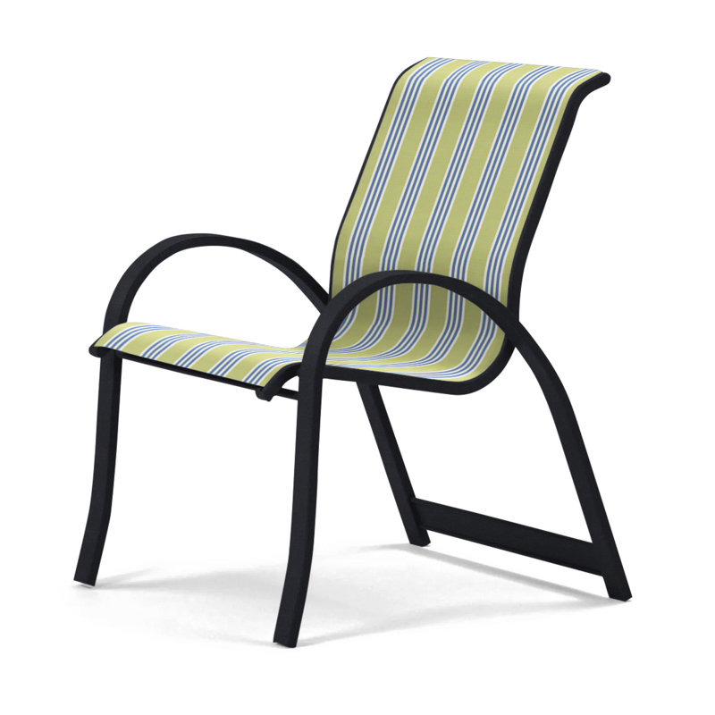 Aruba Stacking Patio Dining Armchair, Yellow, Black