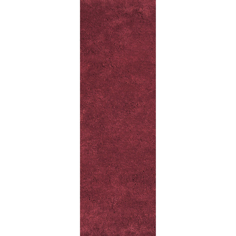 Tapis rouge tissé à la main Derron, Tapis de couloir 2 pi 3 po x 7 pi 6 po