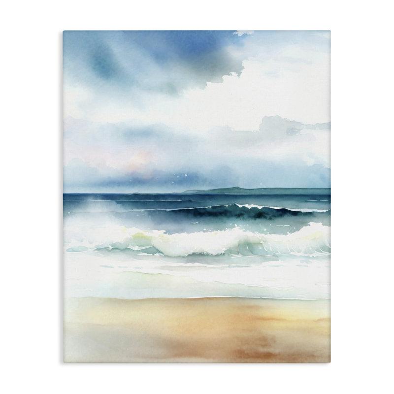 «Rolling Seaside Waves», art mural sur toile par Steve Hunziker, H 30 po x l 24 po