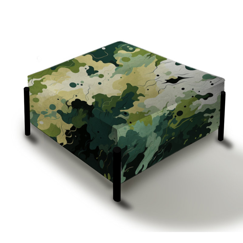 Camouflage vert Art Splatter - grand repose-pieds carré camouflage