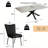 Bourke Modern Kitchen Dining Set, Extendable Dining Table With Upholstered Dining Chairs(1 Table 4 Chairs)-126089438-126089439-126089440