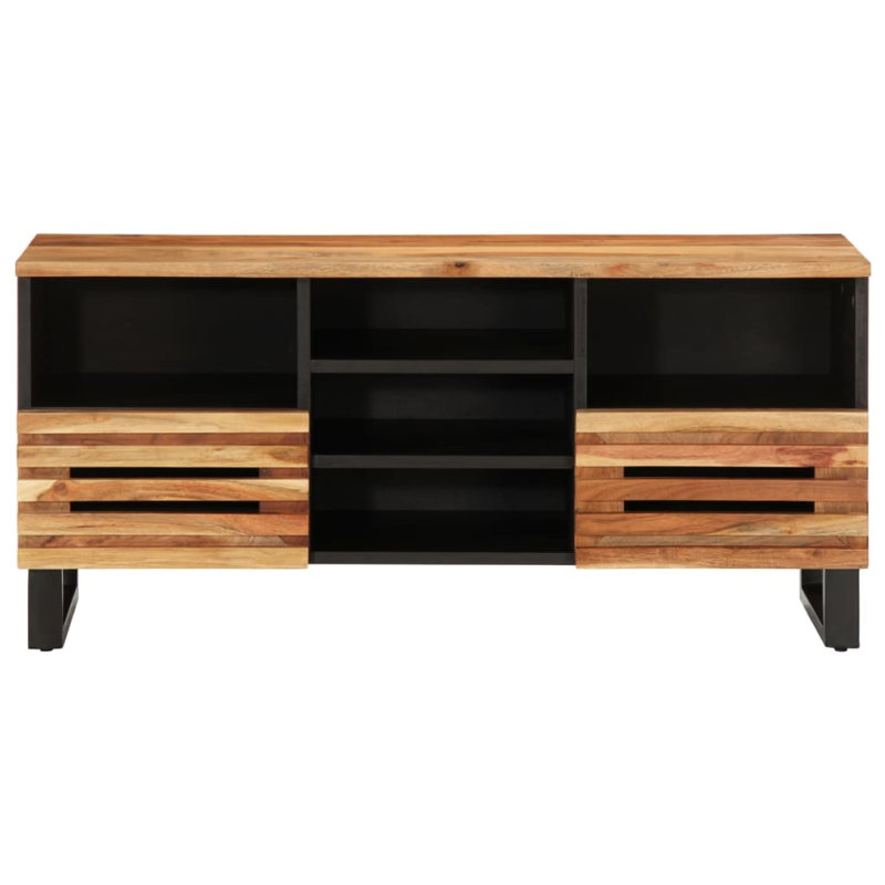 Unfinished TV Stand for TVs up to 24", Brown, white and pink