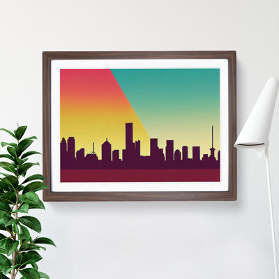 Serene Skyscraper Skyline Abstract - Framed Print