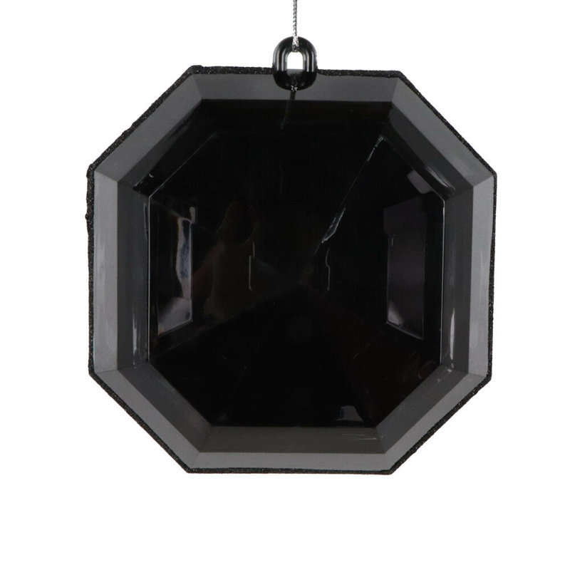 Ornement en forme de paillettes noires carrées de 6 po Vickerman. Comprend 2 pièces par sac., Noir, noir, noir, noir