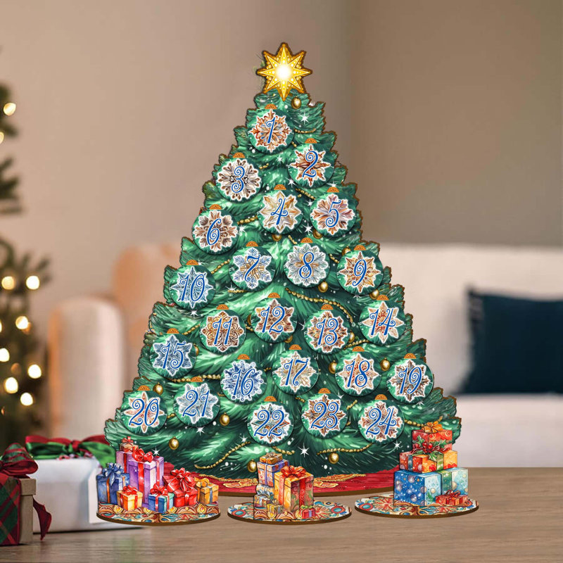 Arbre de Noël de table de l'Avent à collectionner de table par G.Debrekht