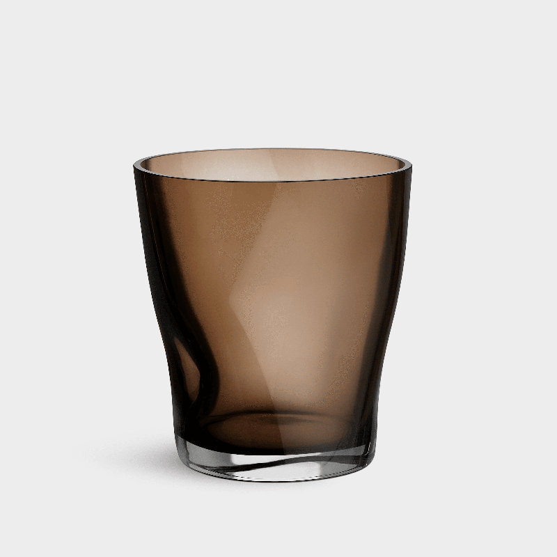 Squeeze Handmade Glass Table Vase, Smokey Brown
