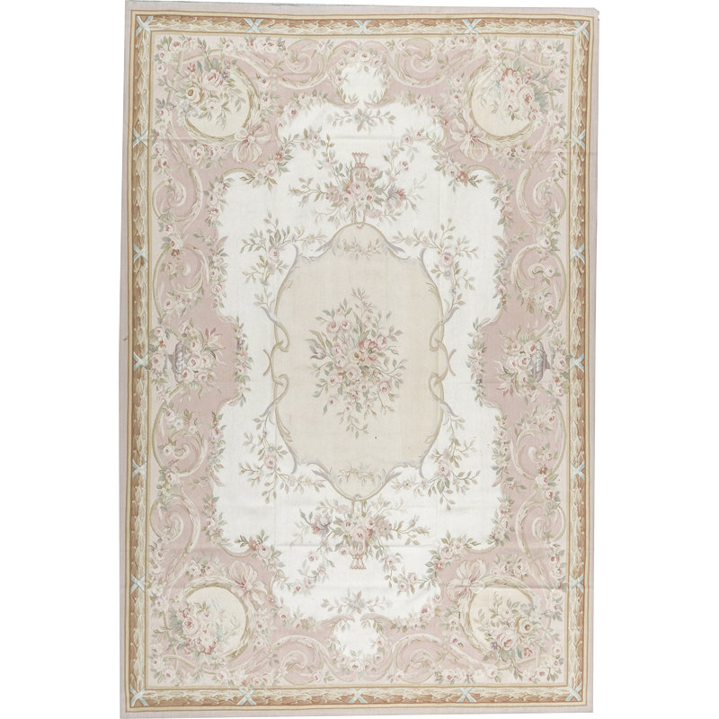 Aubusson Hand Knotted Wool Oriental Area Rug