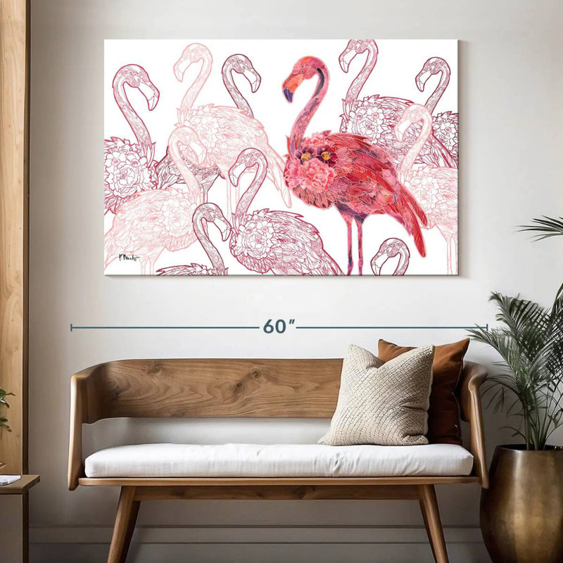 Flamant rose Brampt, H 34 po x l 51 po