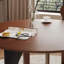 Table ronde rétro en bois massif noir brun-1493509521