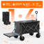 Chariot de camping pliable de 300 L avec hayon arrière extra long de 58 pouces, chariot utilitaire pliable robuste de 500 lb avec tissu et roues amovibles