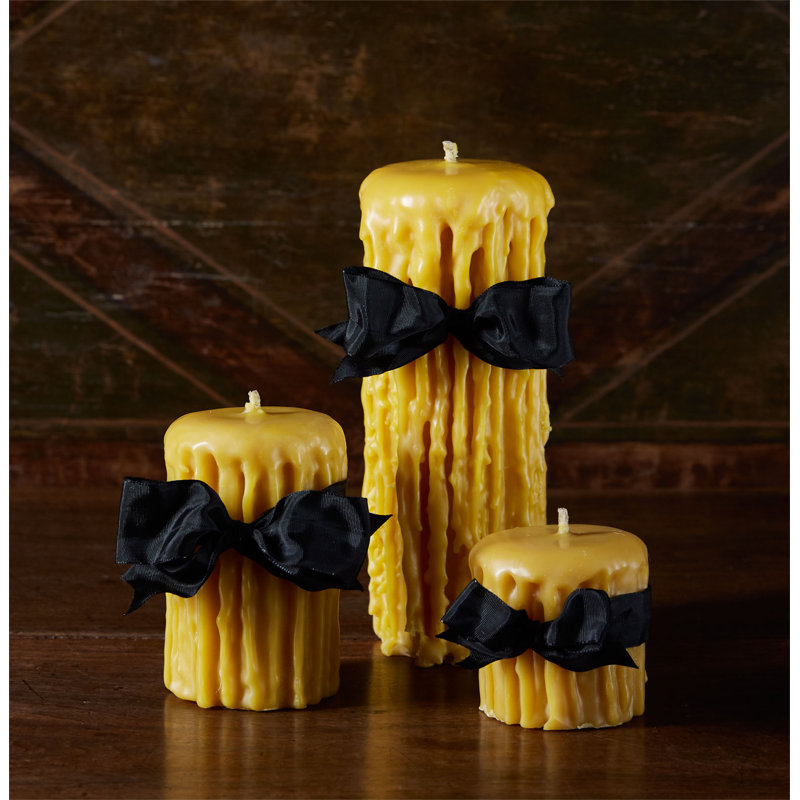 Unscented Pillar Candle, 5" x 3.5", Gold