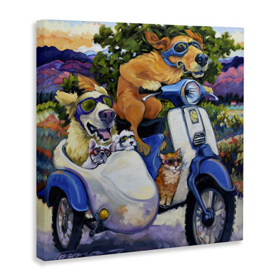 All Doggled Up Sidecar Canvas, design by CR Townsend