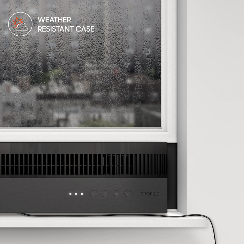 Sharper Image Profile Window Fan With 3 Speeds, Reversible Exhaust Mode, Weather Resistant, Matte Black
