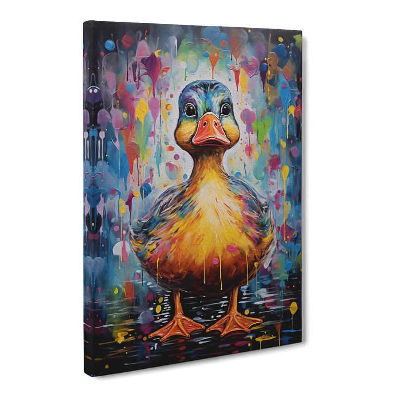 Duck Expressionism Art - Wrapped Canvas, 50cm H x 35cm W x 3cm D