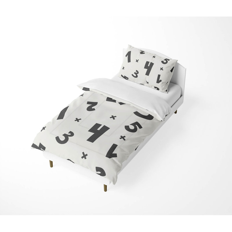 Numbers Decorative Lightweight Comforter Set, Ivory