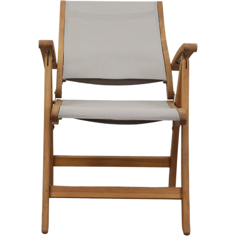 Chaise de patio pliante en teck Shirk