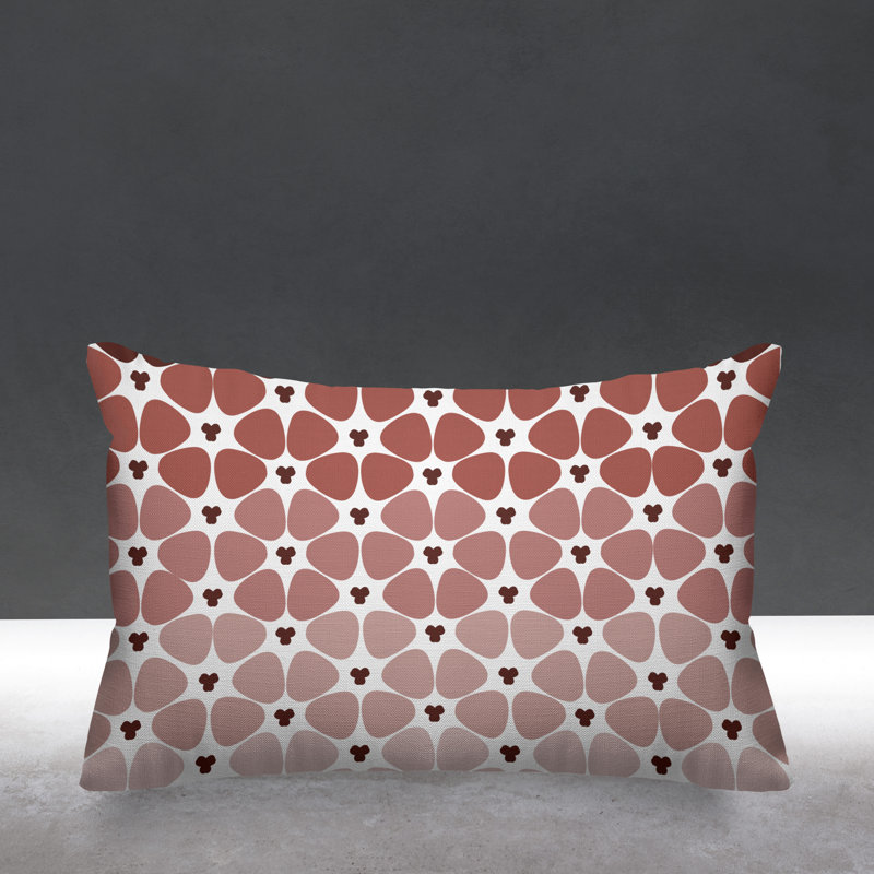 Chacha Floral Outdoor Reversible Throw Pillow, DustyRose