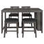Ensemble de 5 tables de bar en bois à hauteur de comptoir avec 2 tabourets et 2 chaises, blanc-224285372-224285370-224285373