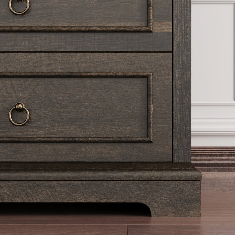 Commode 5 tiroirs Amry, Marron foncé