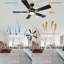 Ventilateur de plafond standard intelligent à 5 pales de 52 po Briyan avec télécommande et ensemble d'éclairage inclus-1619148399