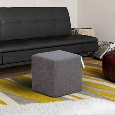 Westintrends 21.6 Wide Square Upholstered Cushion Ottoman Foot Stool