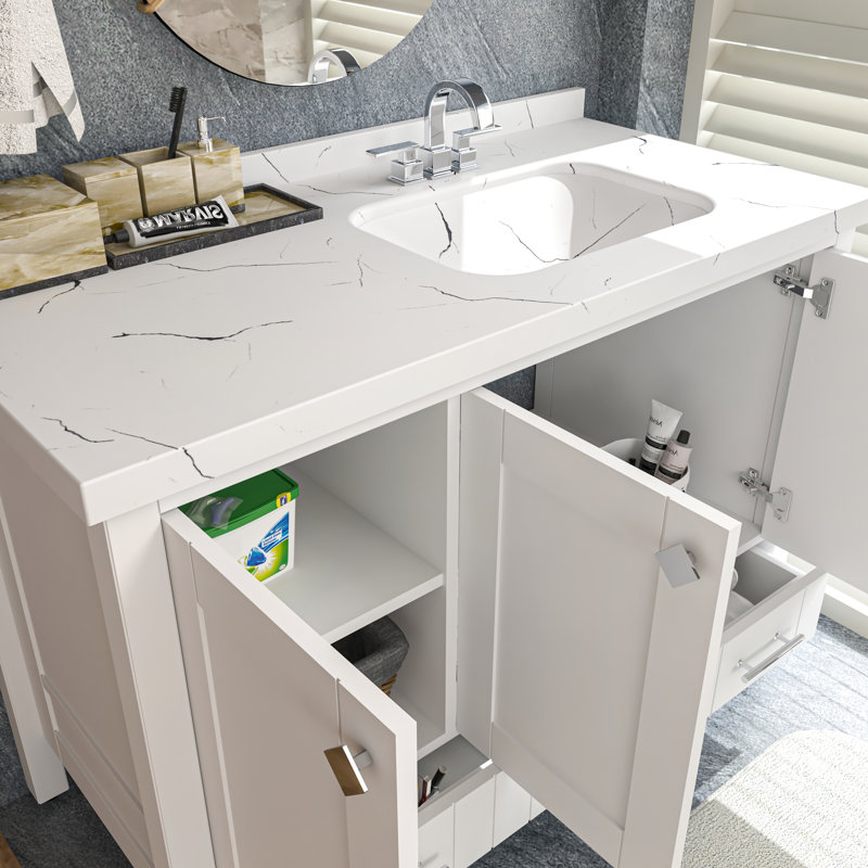 Ensemble de meuble-lavabo simple 47 po Elektra, Blanc