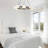 Thalma 9 Lights Modern Chandelier, 34.25" Mid Century Bubble Chandelier White Globe Chandelier Pendant Lighting for Kitchen Island, Dining Room, Bedroom, Living Room-2021118501