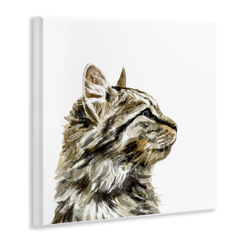 «Simple Tabby Cat Gaze Family Pet Portrait» par Victoria Barnes, impression sur toile