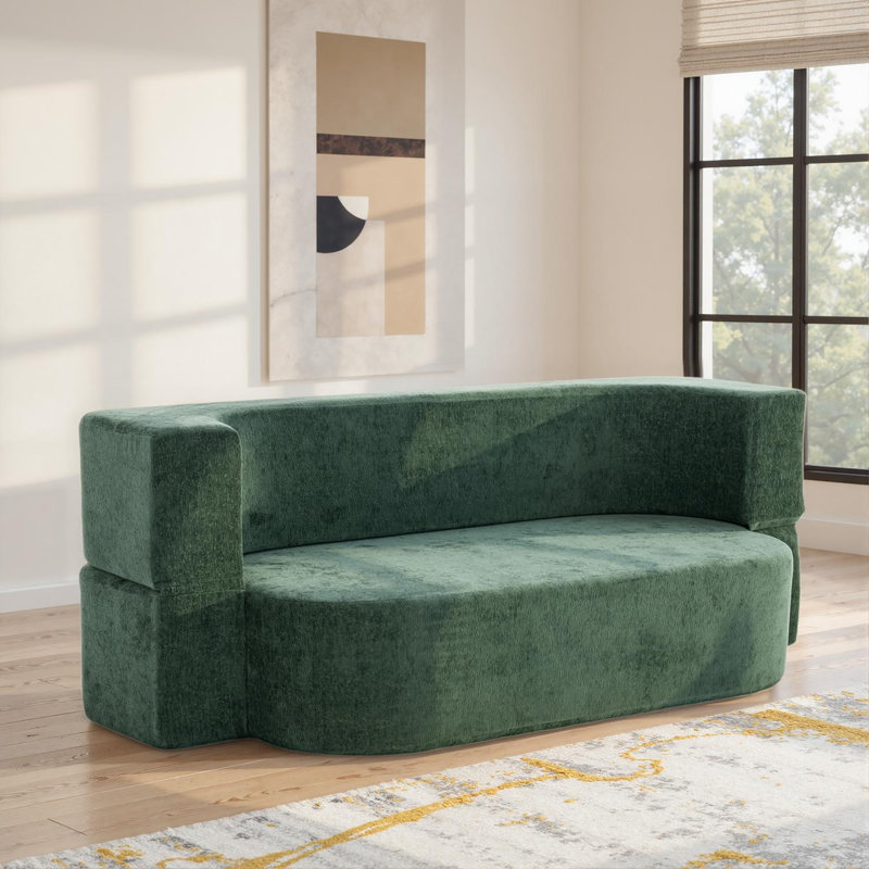 Canapé-lit pliant convertible 79 po Boneless, Vert