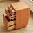 Solid wood electric height-adjustable desk with drawers-553788645