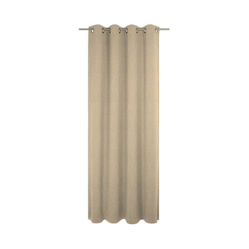 Caleigh Easy Diamond Eyelet Opaque Curtain, 145 W x 145 D cm, Bisque/Wheat