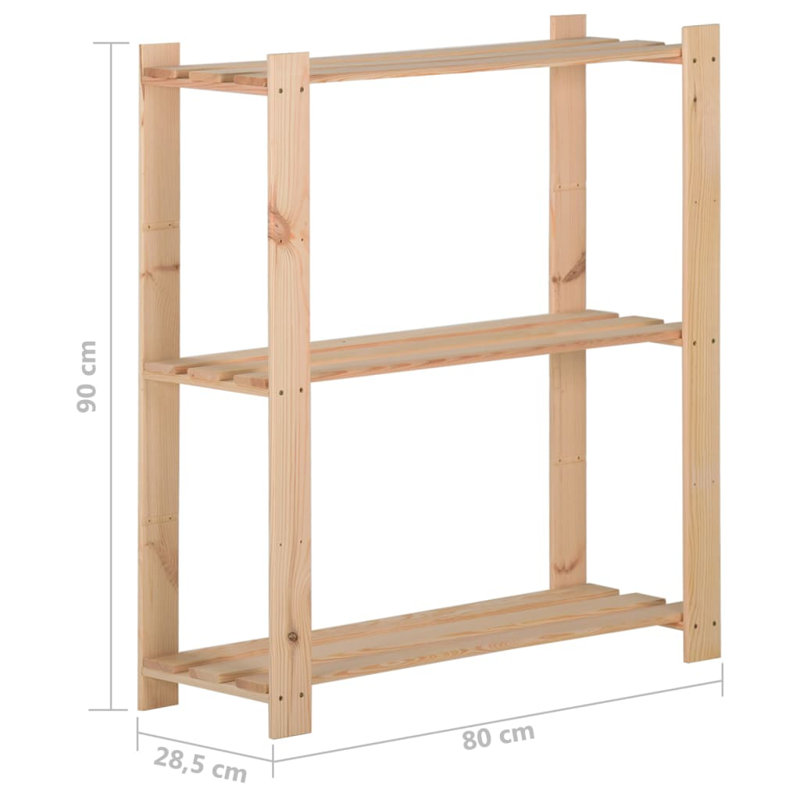 Marsh Solid Wood Standard Bookcase, 90cm H x 80cm W x 28.5cm D