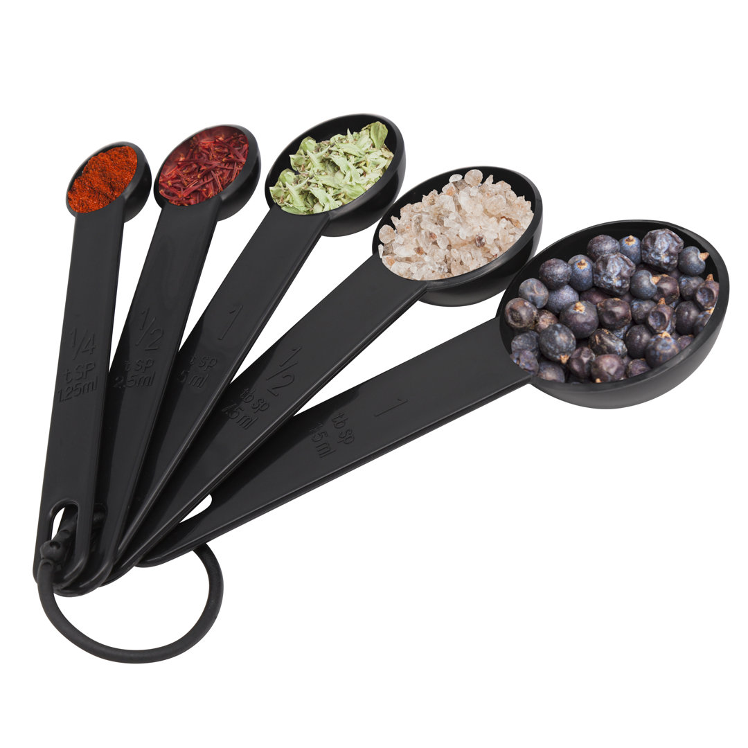 NutriChef 5 -Piece Plastic Measuring Spoon NutriChef