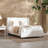 Upholstered Bed Frame with Wingback Tufted Headboard-23695150-23695149