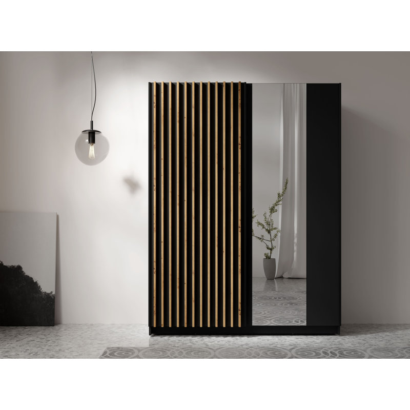 Laminate Wardrobe, Black/Natural
